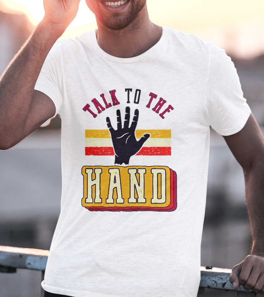 TALK TO THE HAND Retro Stripes T-Shirt