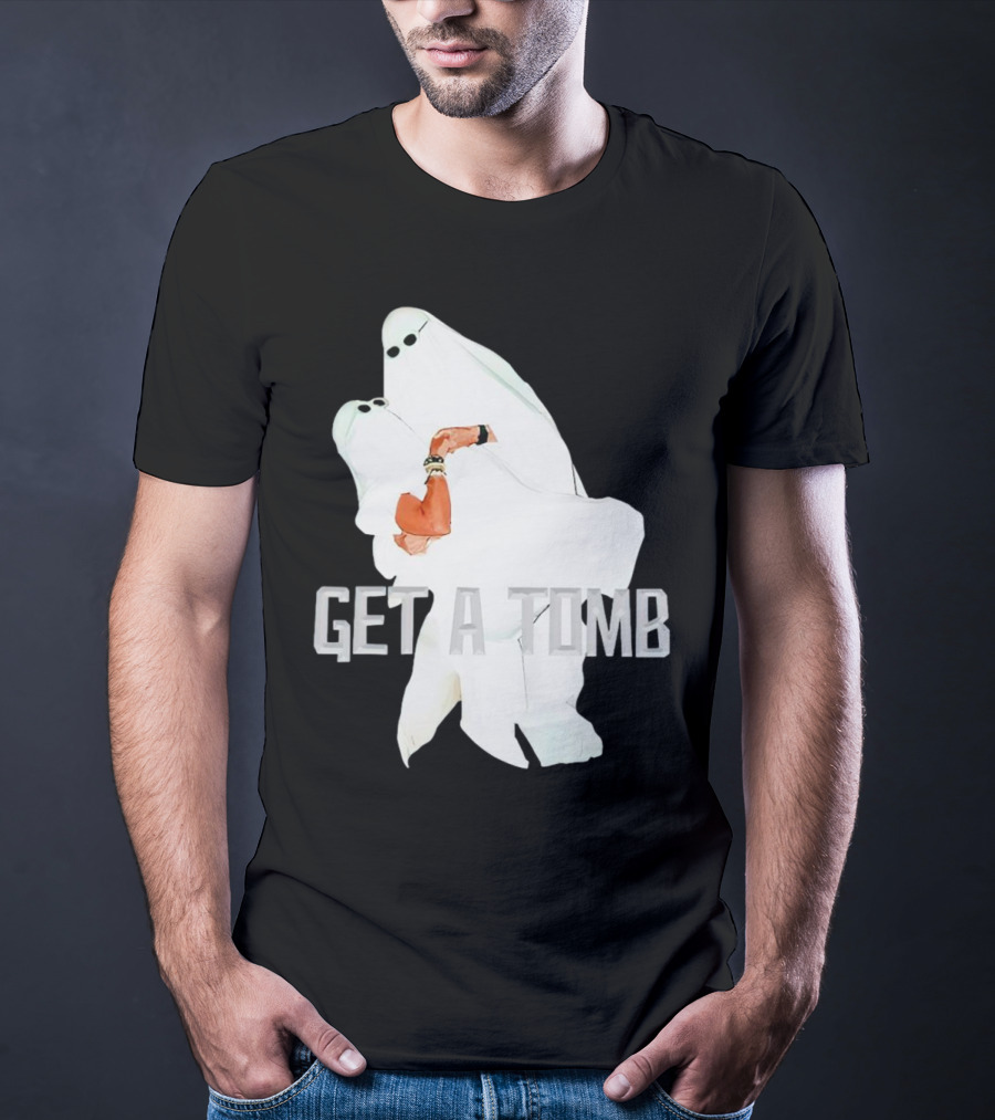 GET A TOMB Ghosts Carrying Figure Halloween Humor T-Shirt