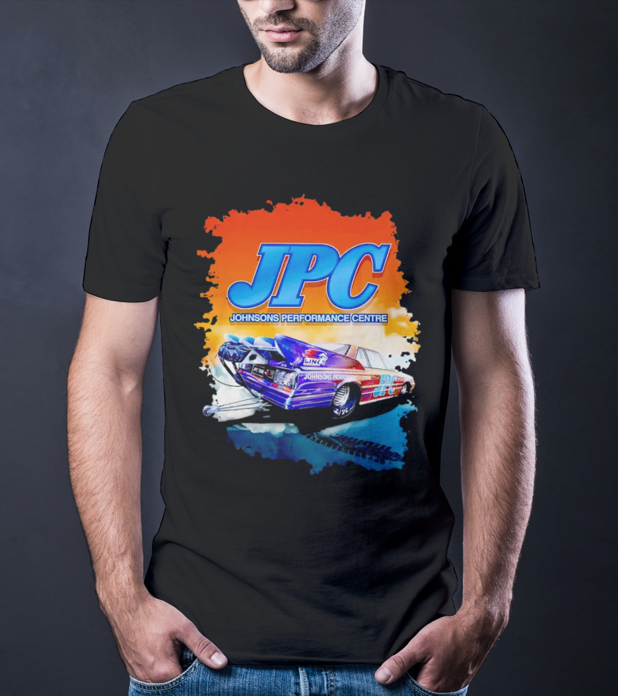 JPC Johnson’s Performance Centre Racing Car And Tire Marks T-Shirt