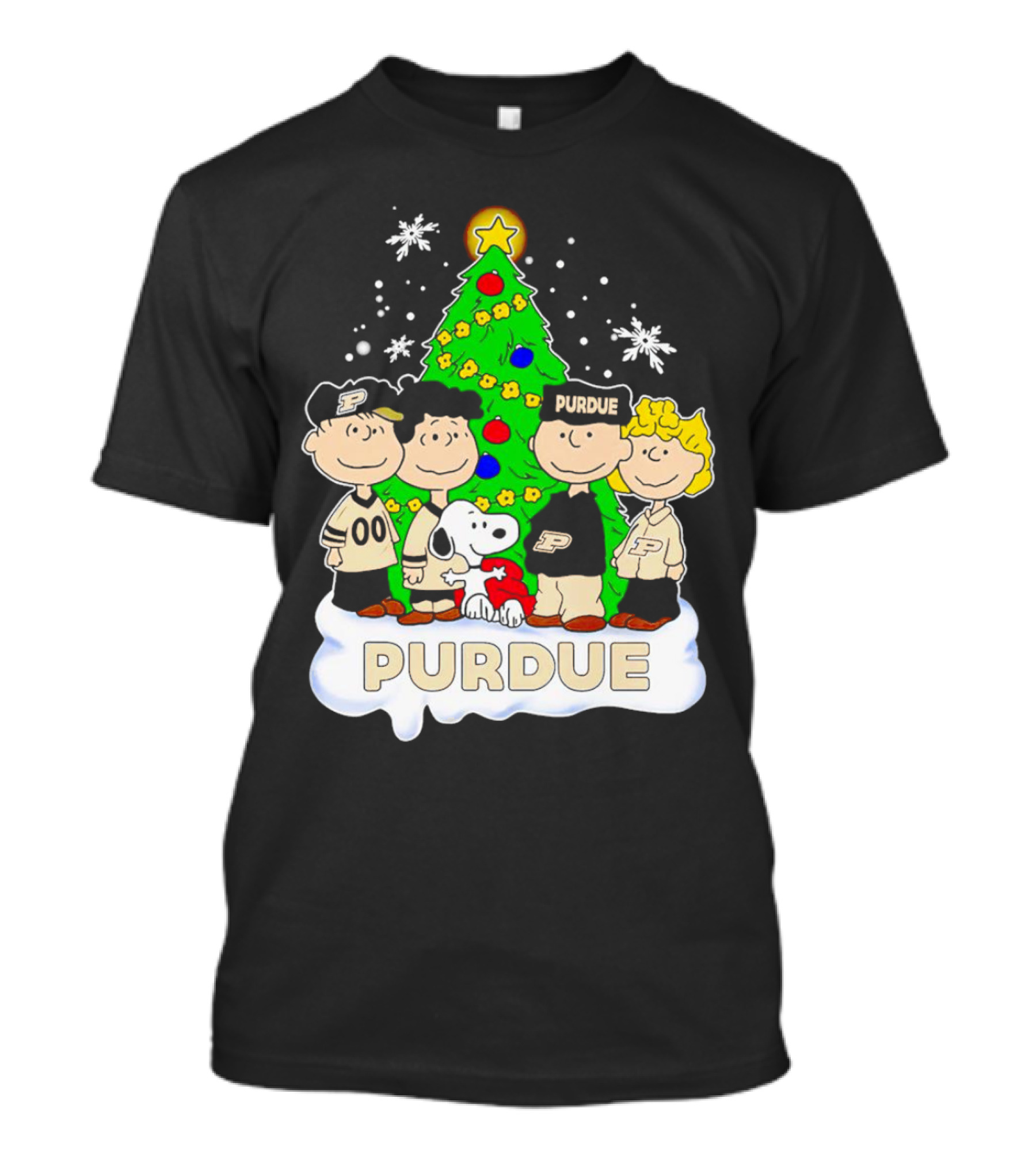 Peanuts Christmas With Purdue Boilermakers Charlie Brown And Snoopy T-Shirt