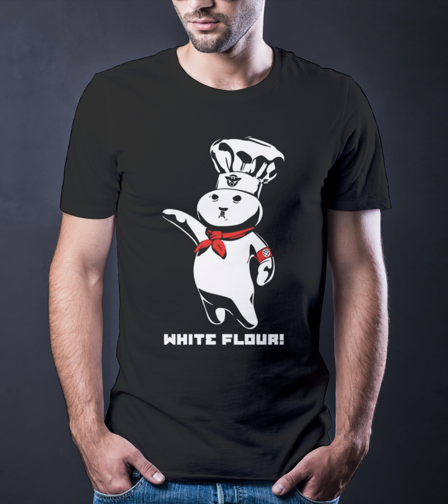 White Flour Funny Character Chef Satire T-Shirt