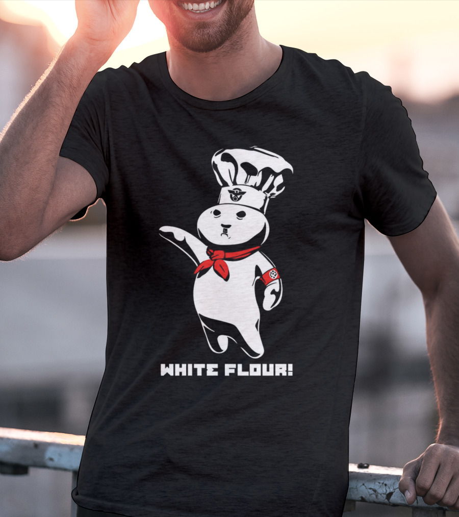 White Flour Funny Character Chef Satire T-Shirt