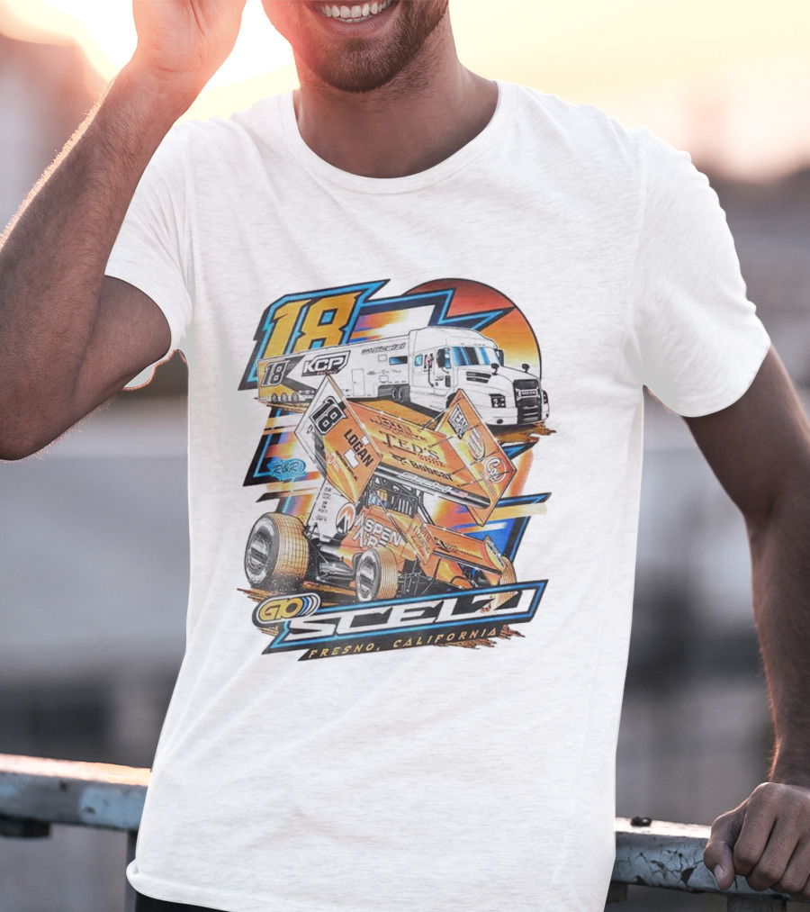Gio Scelzi Racing KCP 18 Hauler Fresno California Sprint Car T-Shirt