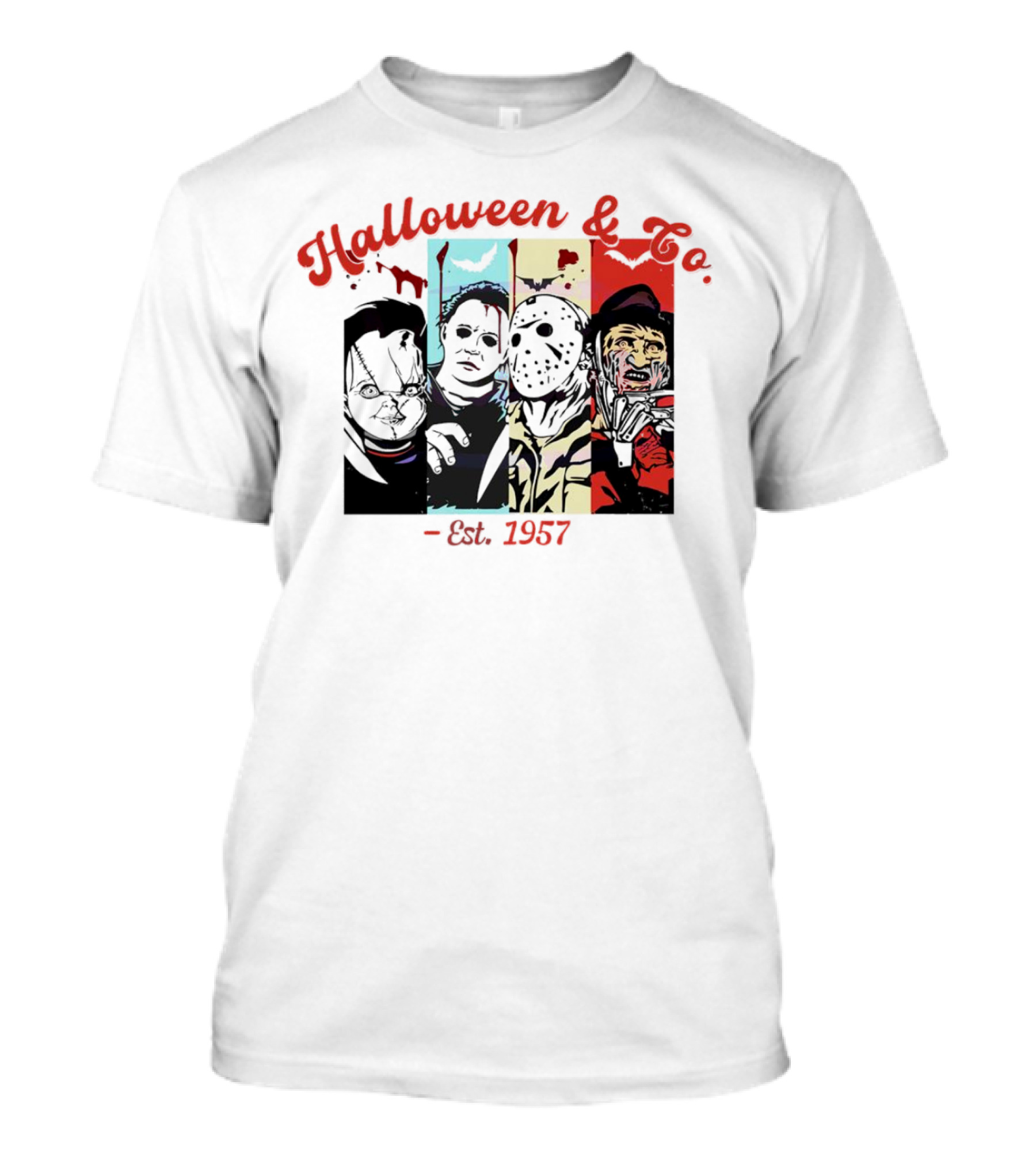 Halloween And Co. Est. 1957 Scary Movie Character Vibes T-Shirt