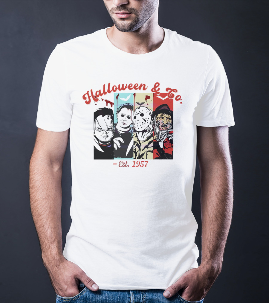 Halloween And Co. Est. 1957 Scary Movie Character Vibes T-Shirt