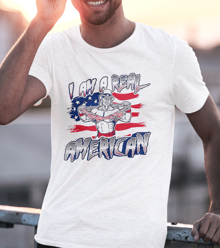 I Am A Real American Uncle Sam Flag T-Shirt