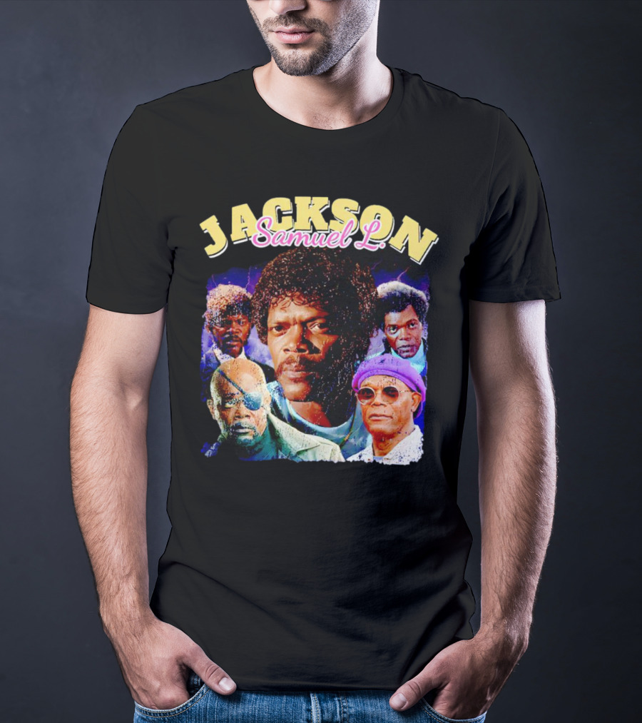 Jackson Samuel L Vintage Style Iconic Characters T-Shirt