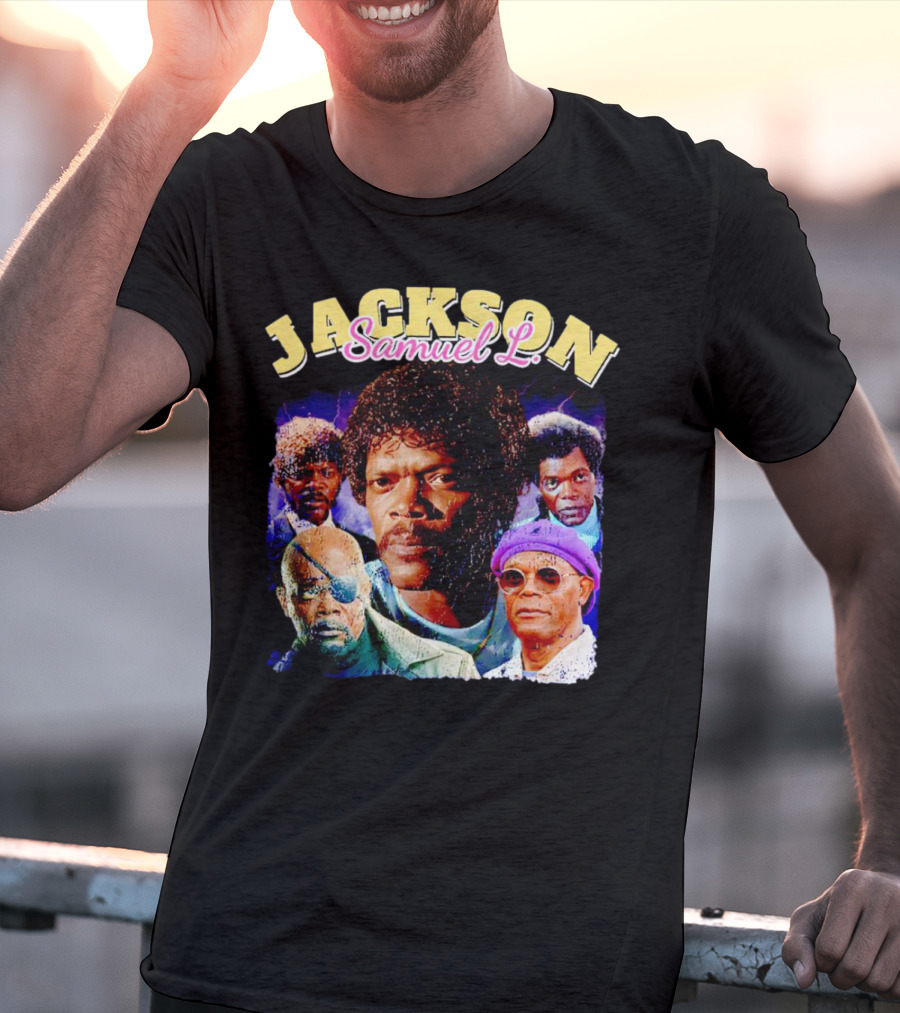 Jackson Samuel L Vintage Style Iconic Characters T-Shirt