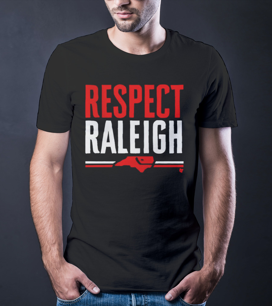 Respect Raleigh North Carolina Map Outline T-Shirt