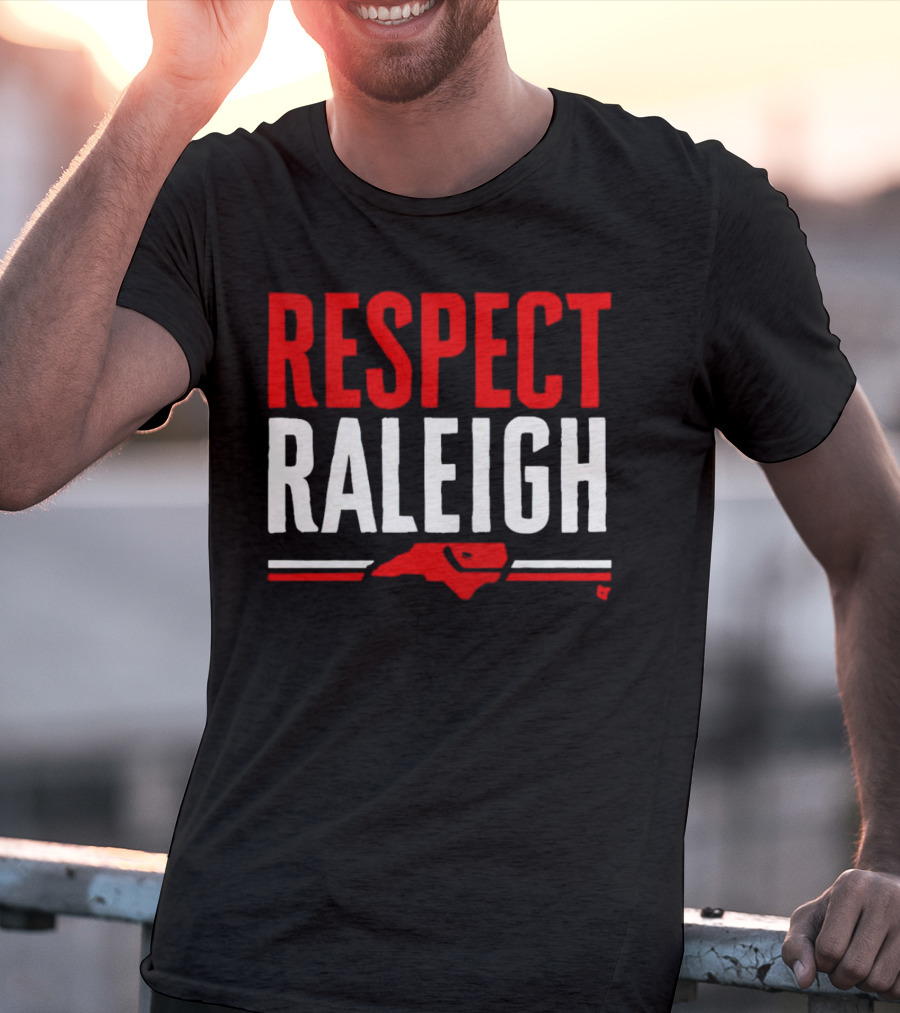 Respect Raleigh North Carolina Map Outline T-Shirt