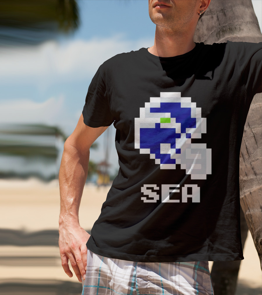Seahawks Helmet SEA Pixel T-Shirt