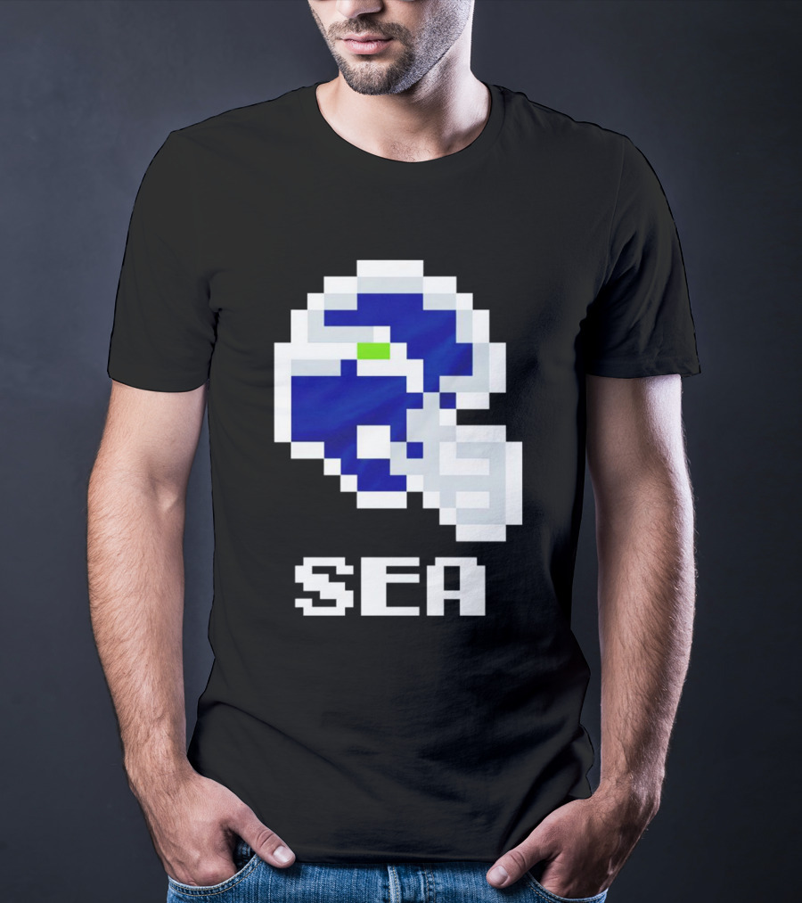 Seahawks Helmet SEA Pixel T-Shirt