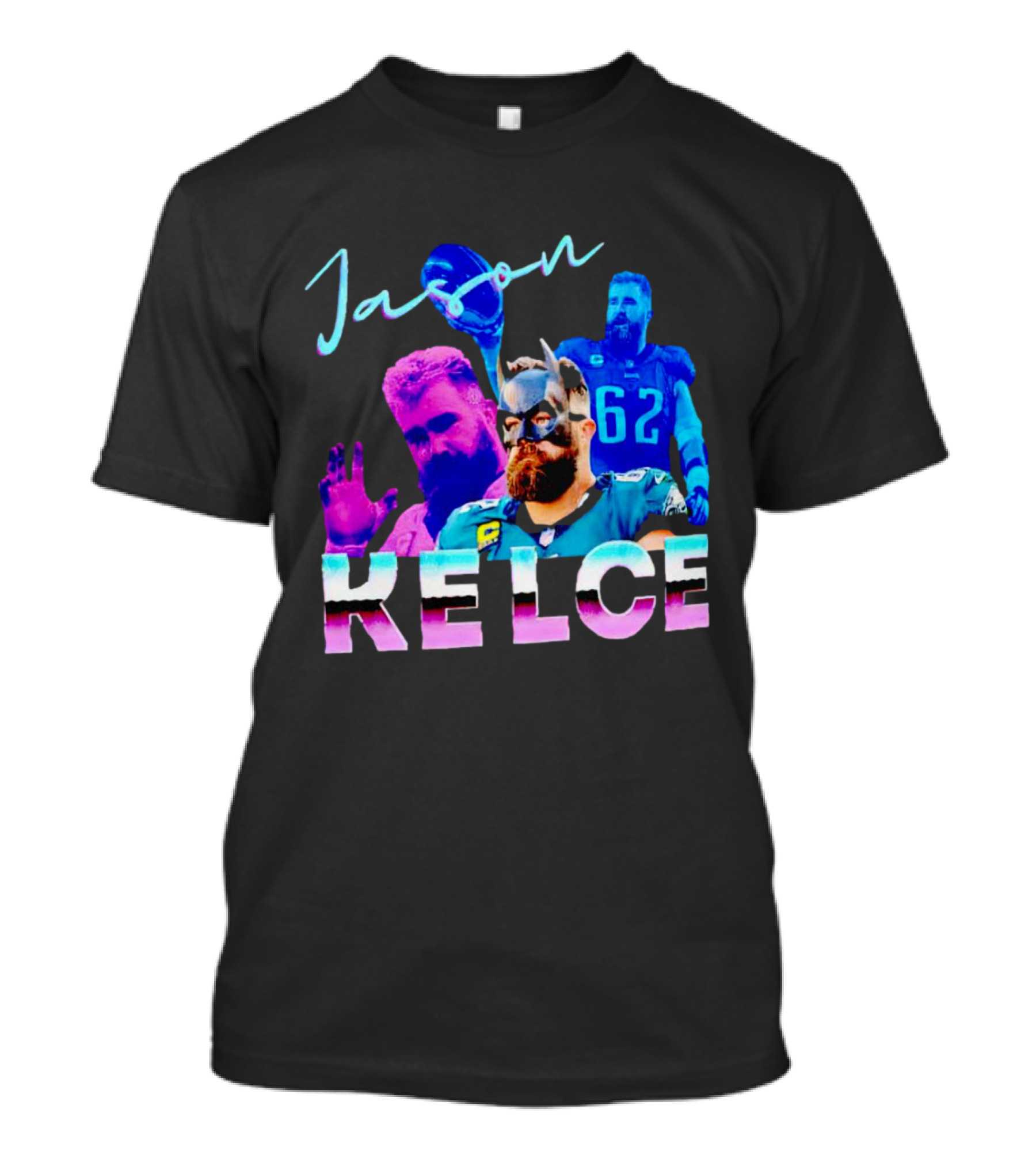 Jason Kelce Philadelphia Eagles Football Player Retro Collage T-Shirt