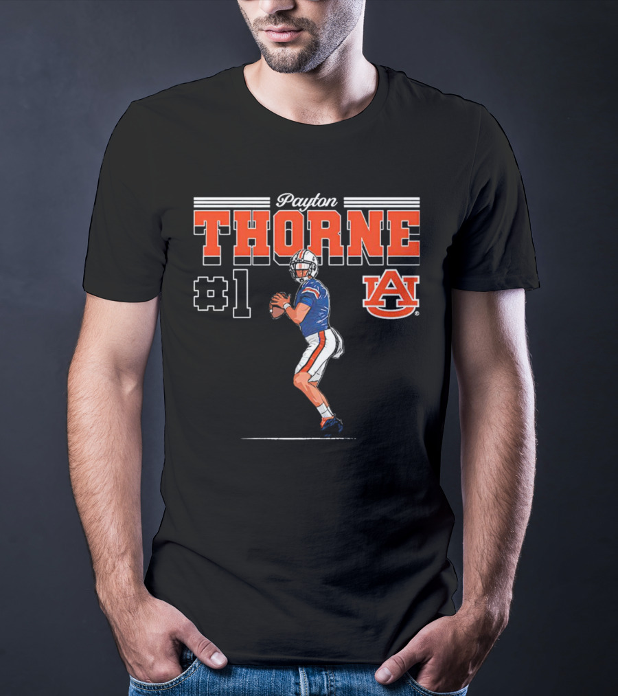 Payton Thorne #1 Auburn Tigers NCAA Football Caricature T-Shirt