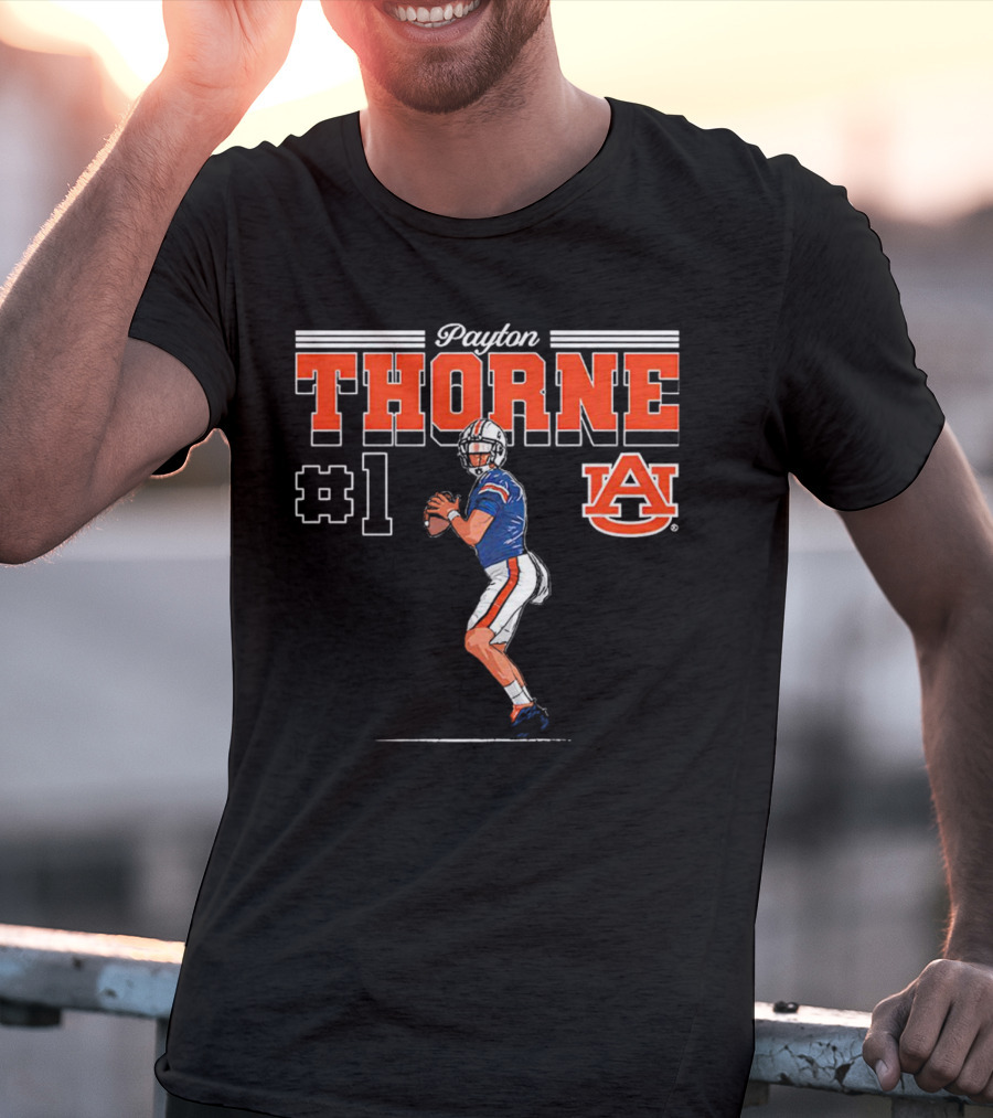 Payton Thorne #1 Auburn Tigers NCAA Football Caricature T-Shirt