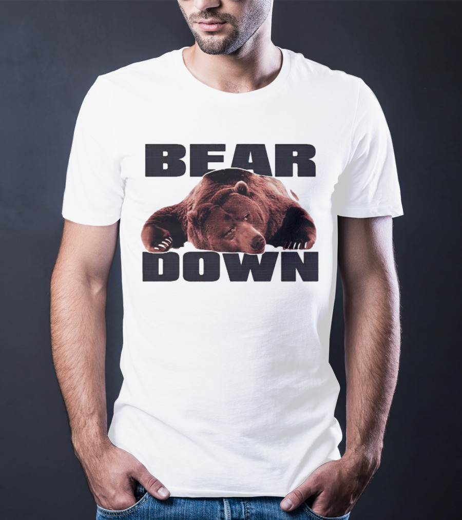 Bear Down Lazy Bear Image T-Shirt