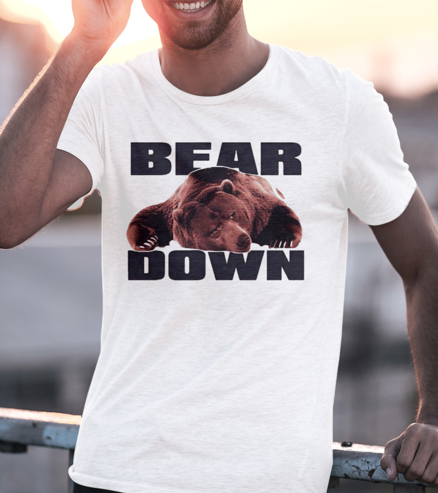 Bear Down Lazy Bear Image T-Shirt