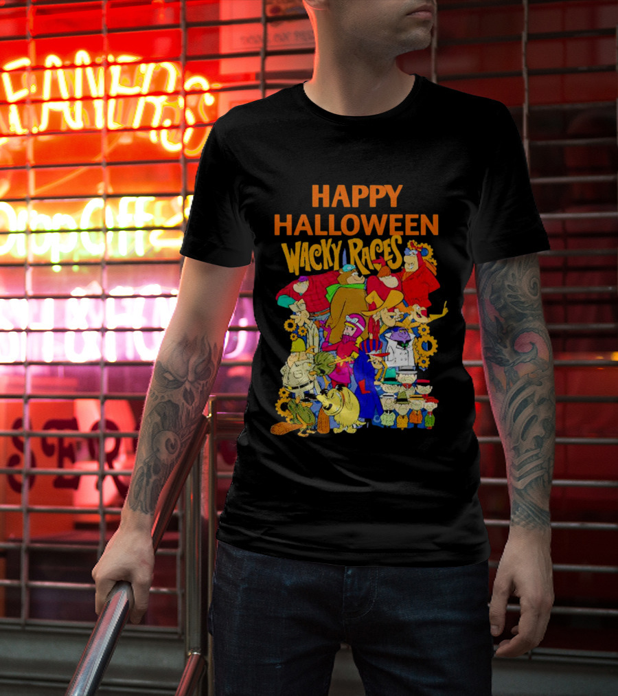 Happy Halloween Wacky Races Characters T-Shirt