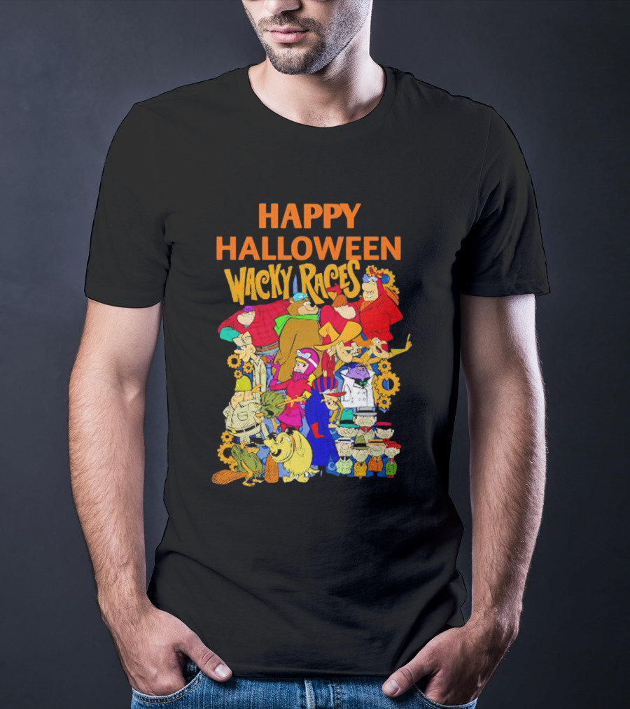 Happy Halloween Wacky Races Characters T-Shirt