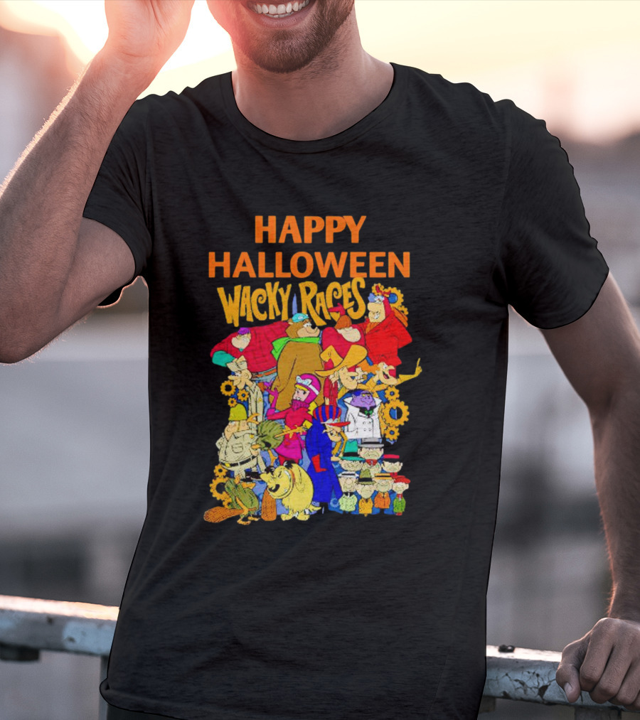 Happy Halloween Wacky Races Characters T-Shirt