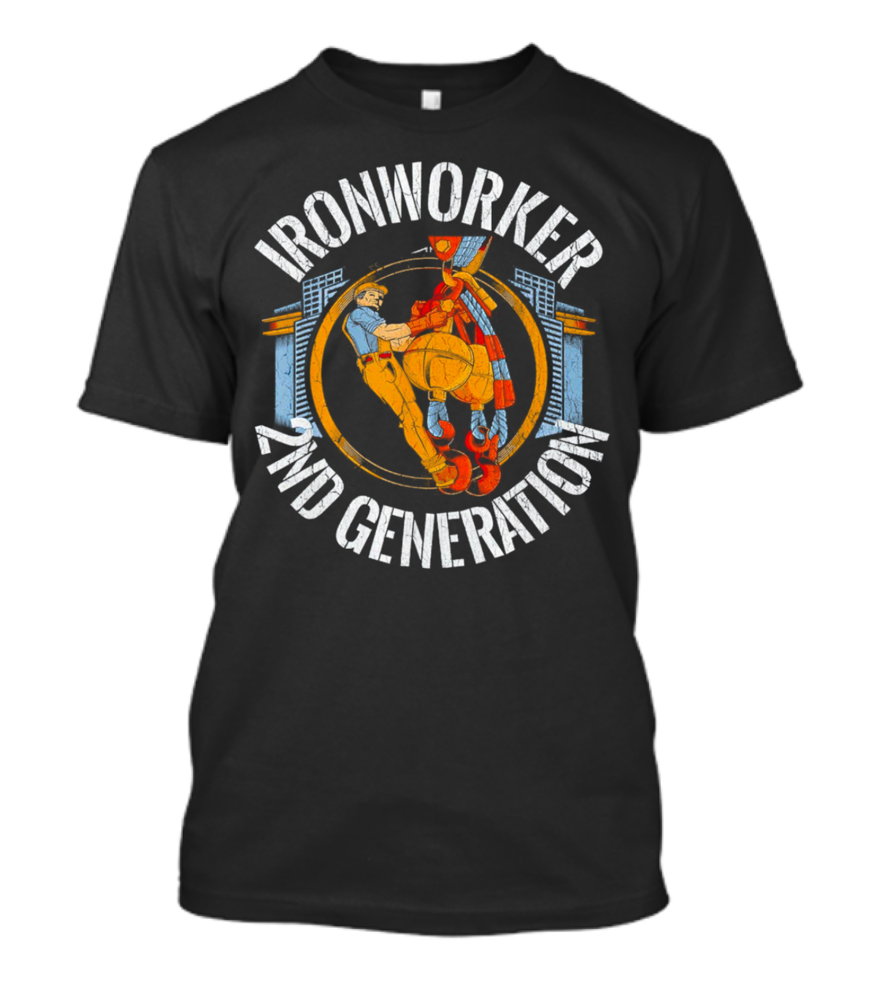 Ironworker 2ND Generation Vintage Construction Worker Scene T-Shirt