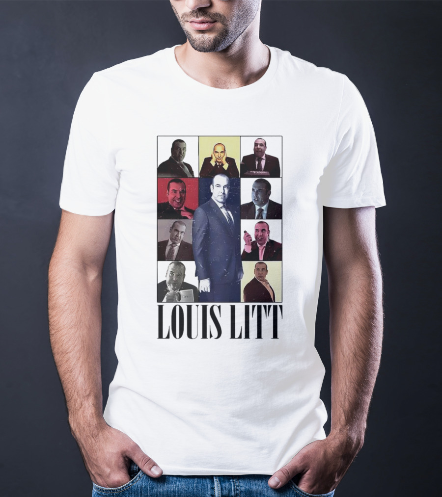 LOUIS LITT COLLAGE CHARACTERS MULTIPLE EXPRESSIONS SUITS SERIES T-Shirt