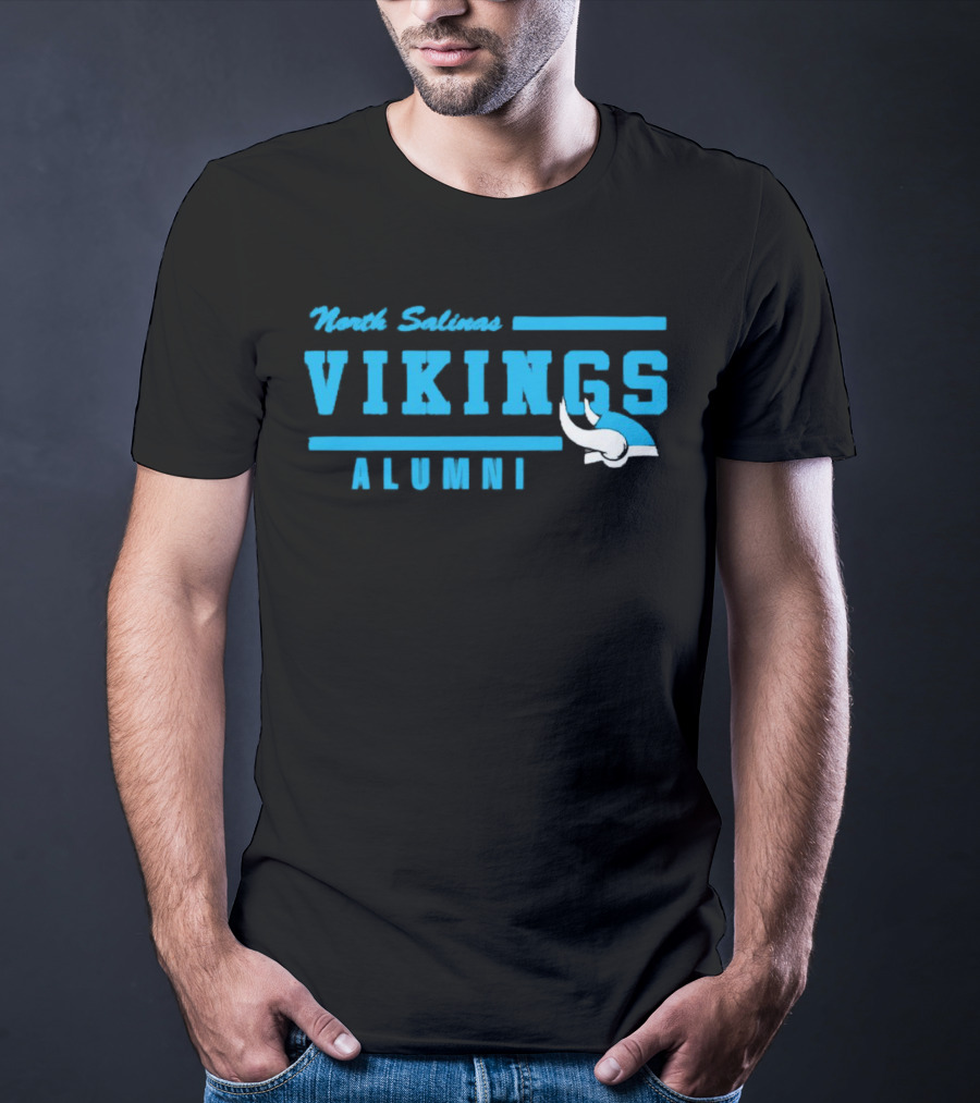 North Salinas Vikings Alumni Blue Viking Helmet T-Shirt