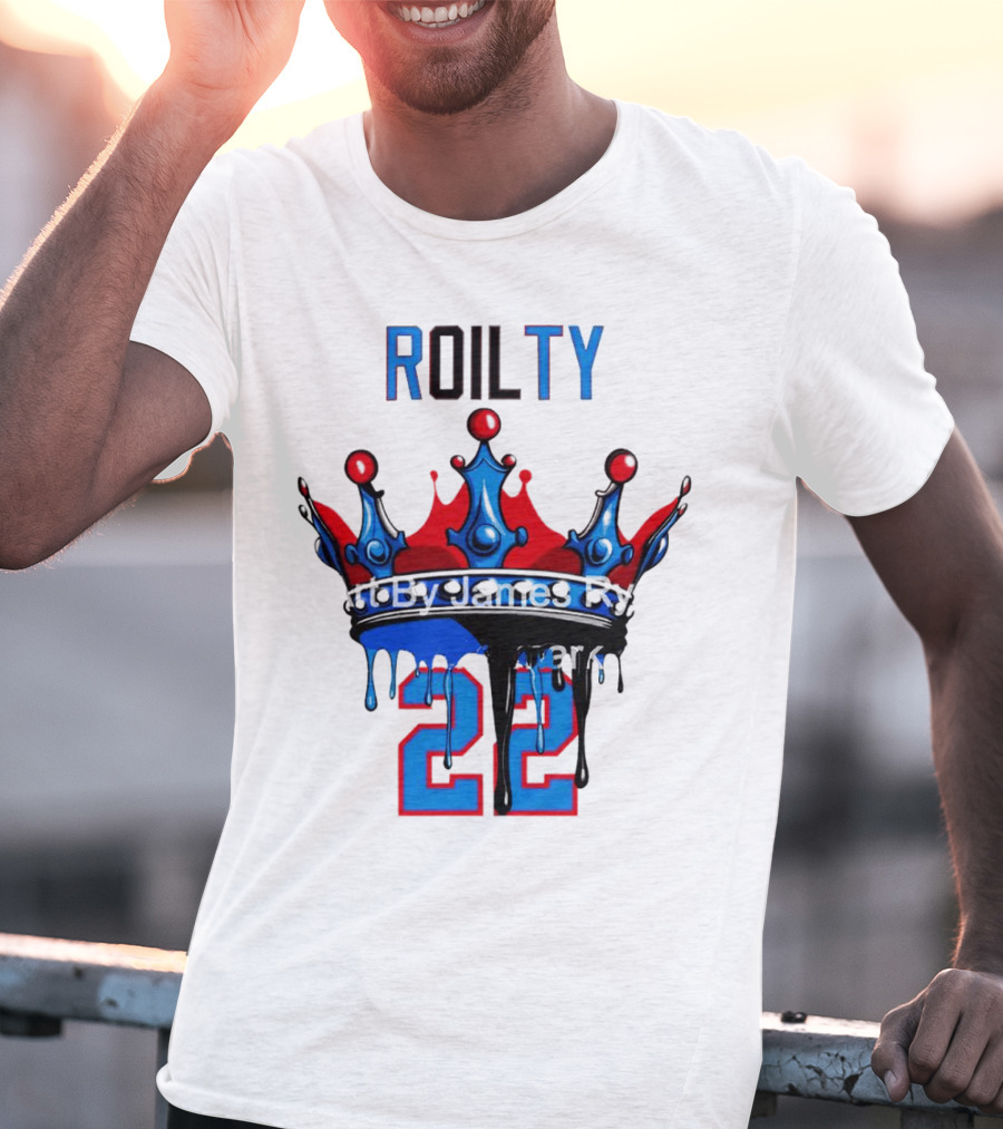 ROILTY 22 Crown Red Blue Dripping T-Shirt