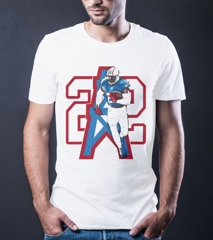 Derrick Henry Tennessee Titans 29 Oilers Throwback Running Back Cartoon T-Shirt