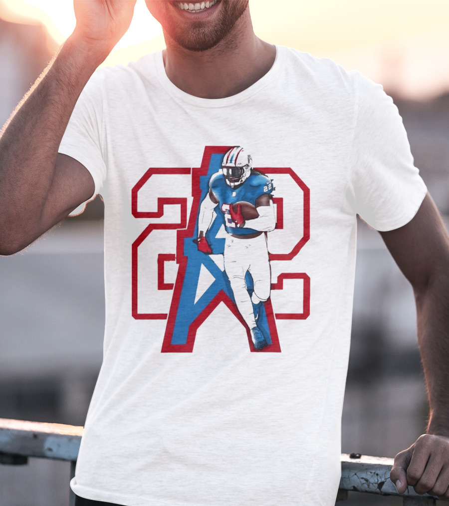 Derrick Henry Tennessee Titans 29 Oilers Throwback Running Back Cartoon T-Shirt