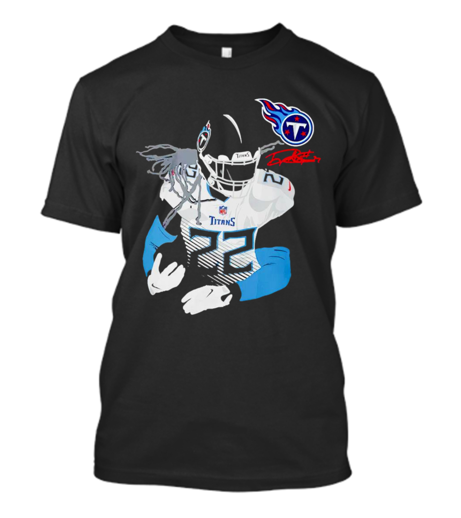 Derrick Henry Tennessee Titans NFL Jersey With Logo And Signature T-Shirt
