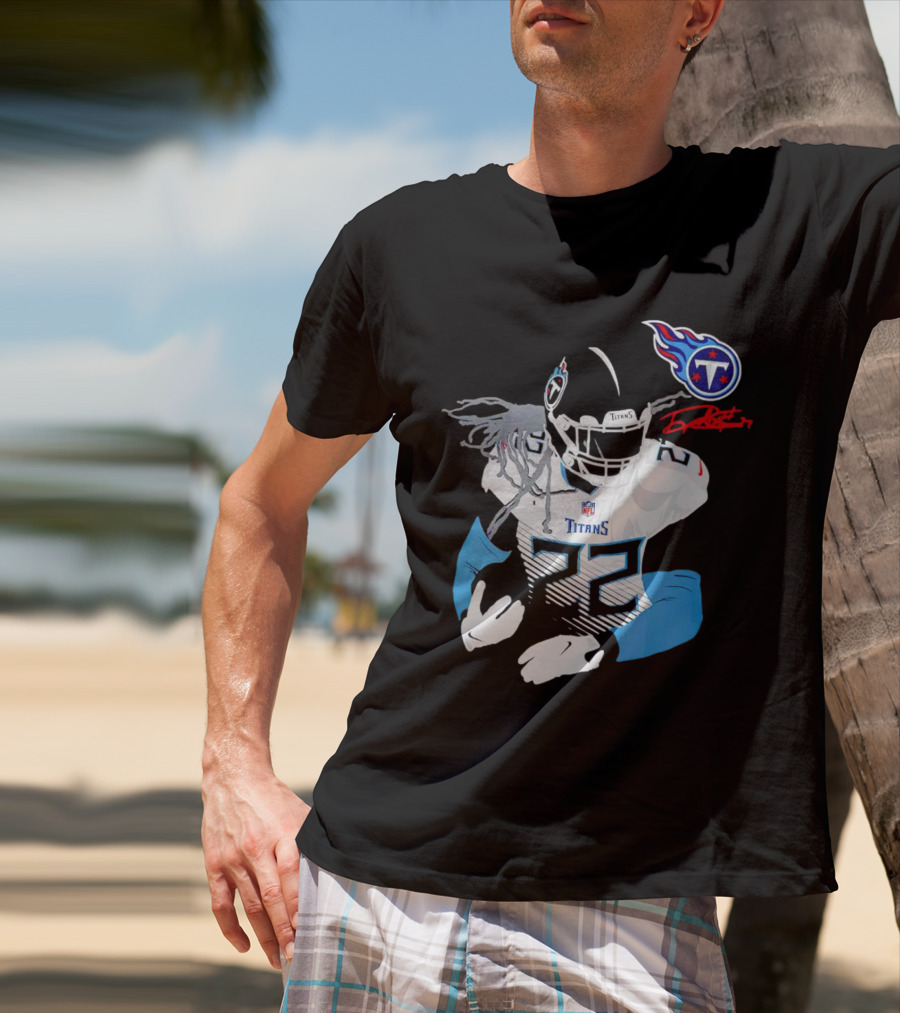 Derrick Henry Tennessee Titans NFL Jersey With Logo And Signature T-Shirt