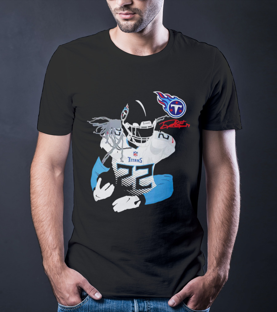 Derrick Henry Tennessee Titans NFL Jersey With Logo And Signature T-Shirt