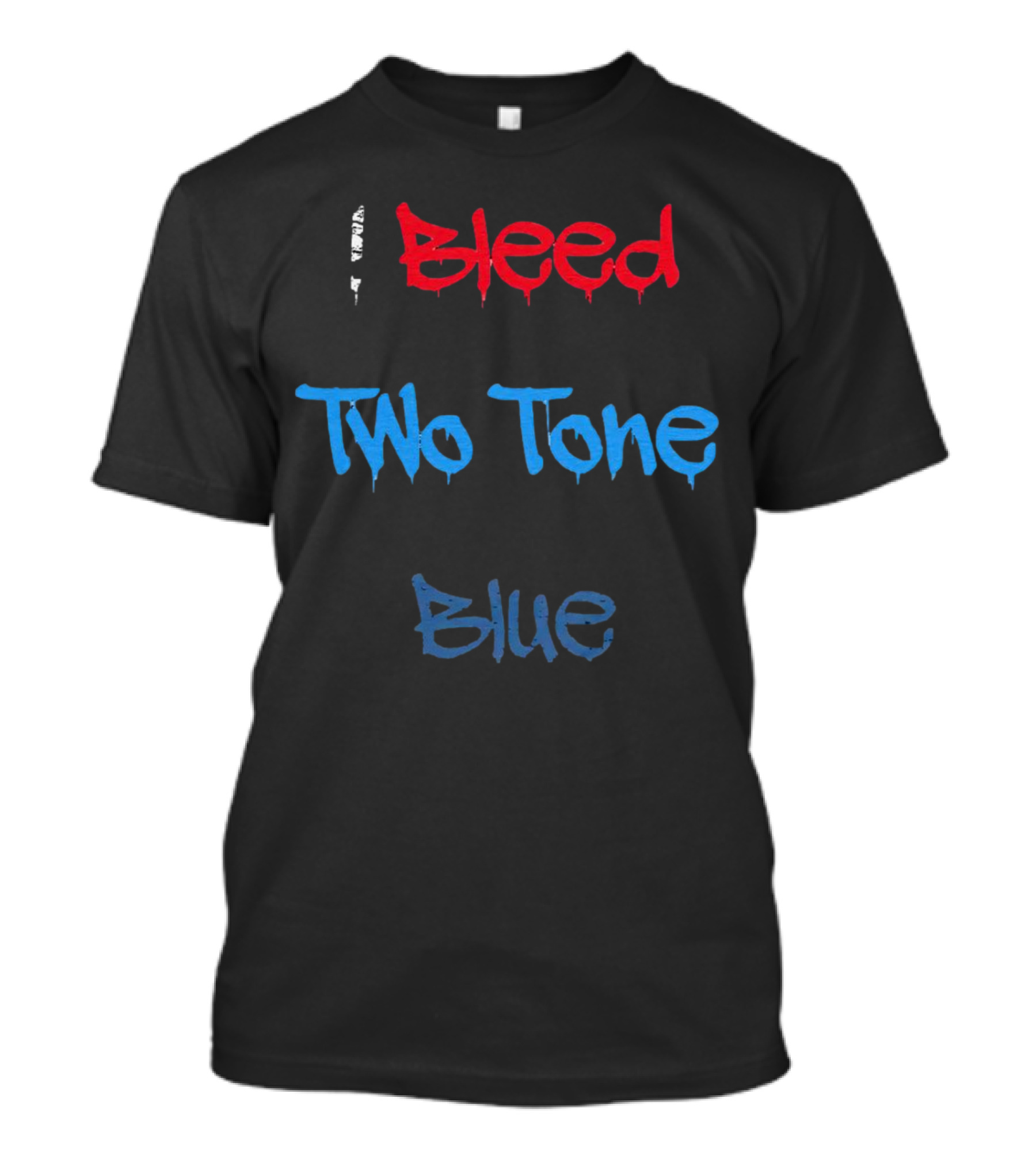 I Bleed Two Tone Blue Dripping Graffiti T-Shirt