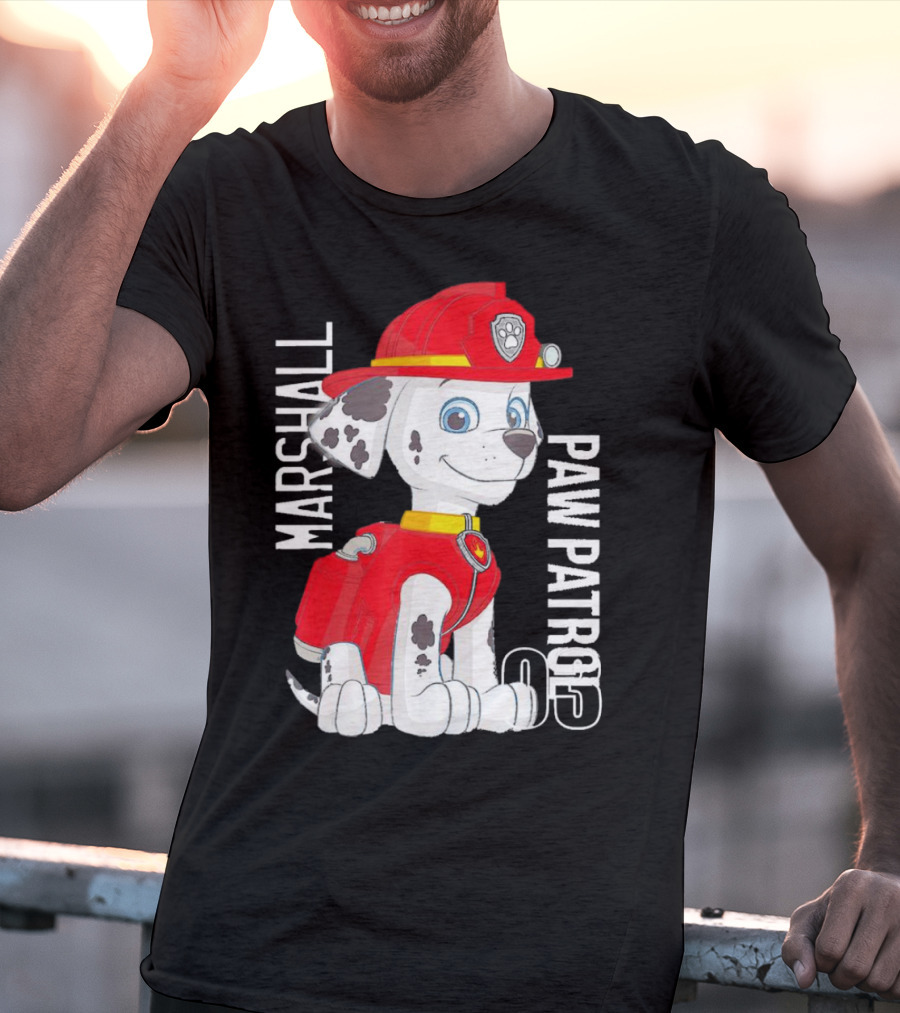 Marshal Paw Patrol Firefighter Pup With Bone Tag T-Shirt
