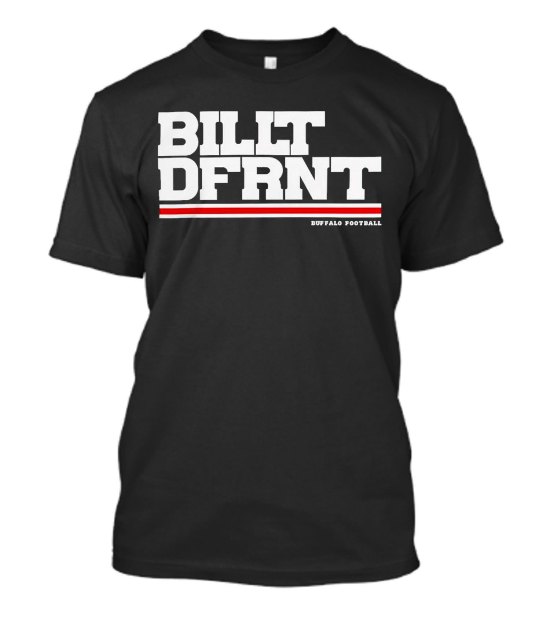 Buffalo Football Billt Dfrnt Red White Stripes T-Shirt