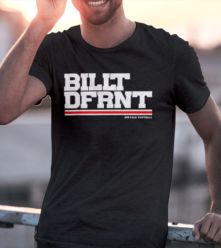 Buffalo Football Billt Dfrnt Red White Stripes T-Shirt
