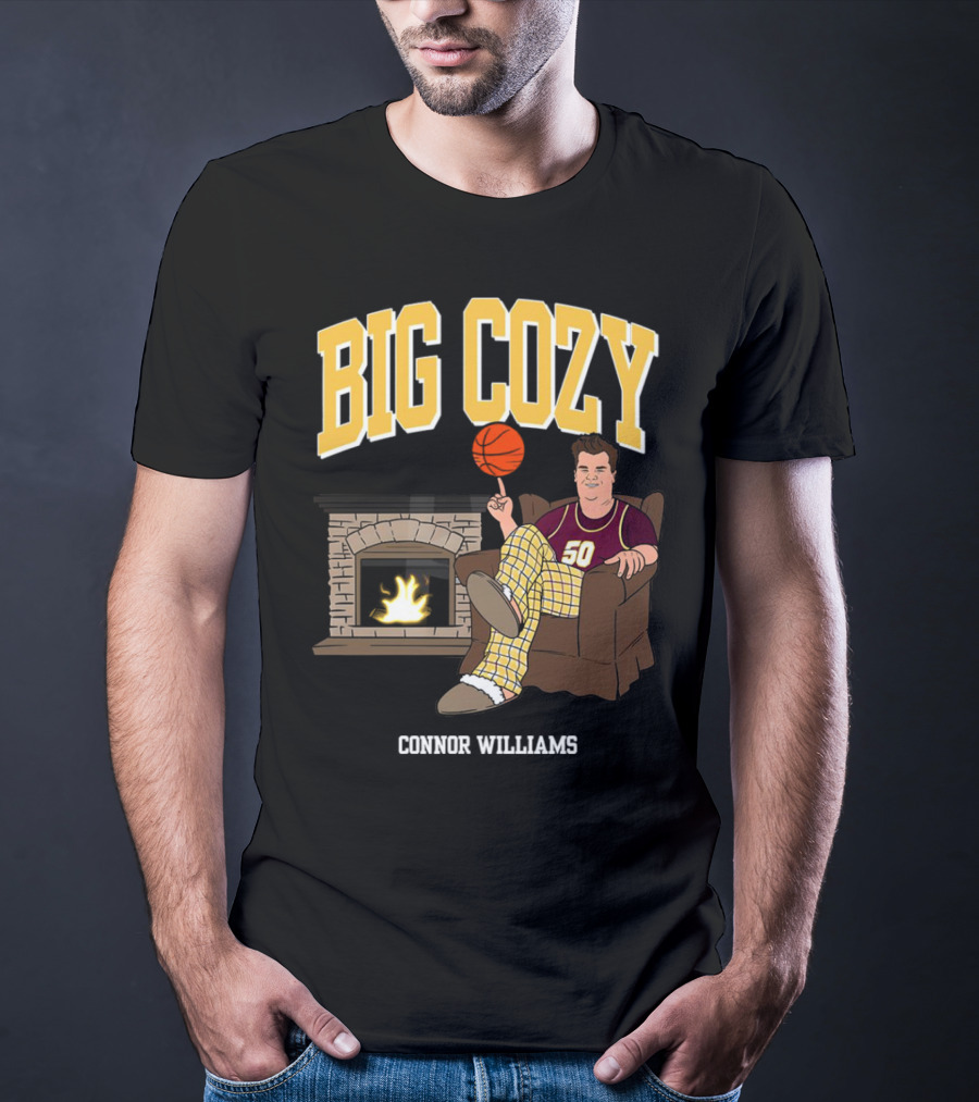 Connor Williams Big Cozy Basketball By The Fireplace T-Shirt