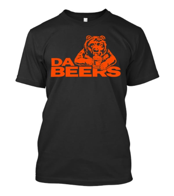 Da Beers Chicago Bears Football Beer Drinking Bear T-Shirt
