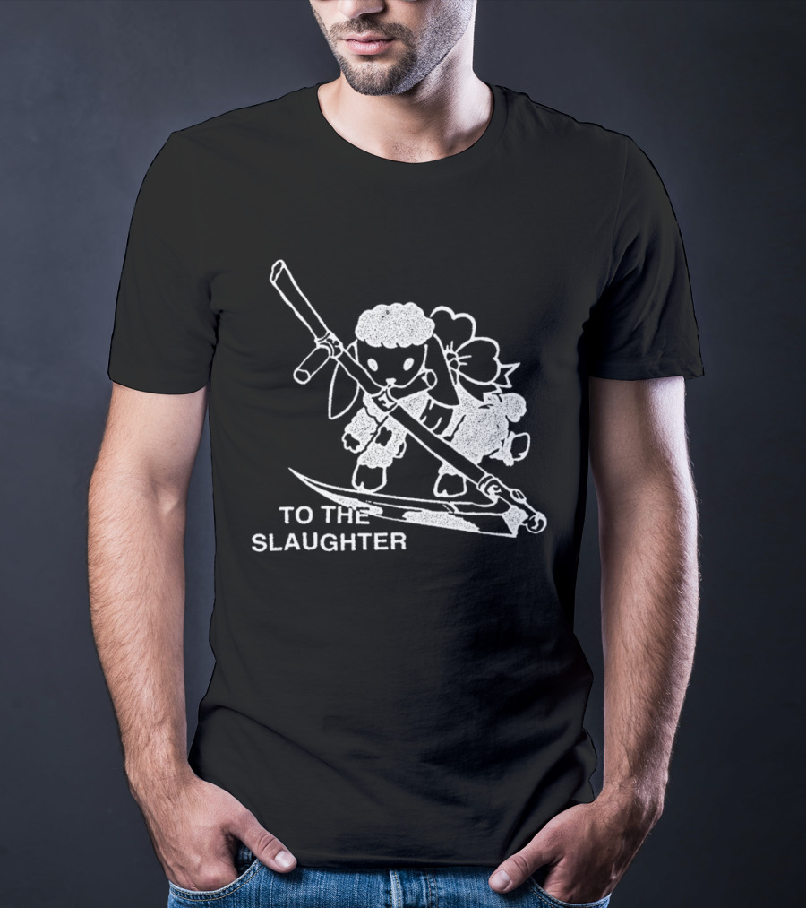 To The Slaughter Sheep Wielding Large Scythe T-Shirt