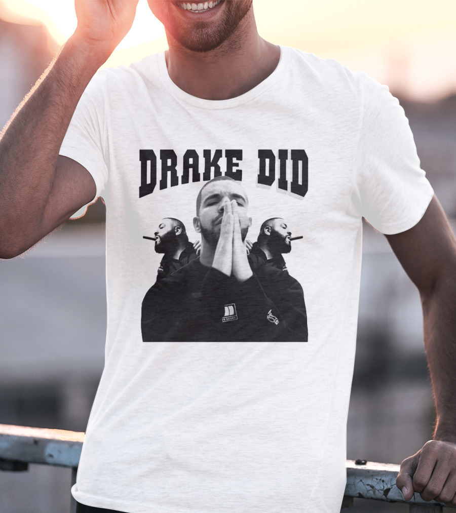 Drake Did Aubrey Drake Graham Vintage Prayer Pose Black And White Trio T-Shirt