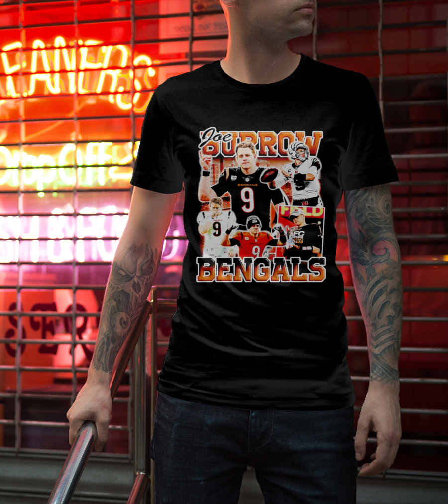 Joe Burrow Bengals Legends Number 9 Quarterback Cincinnati NFL Stars T-Shirt