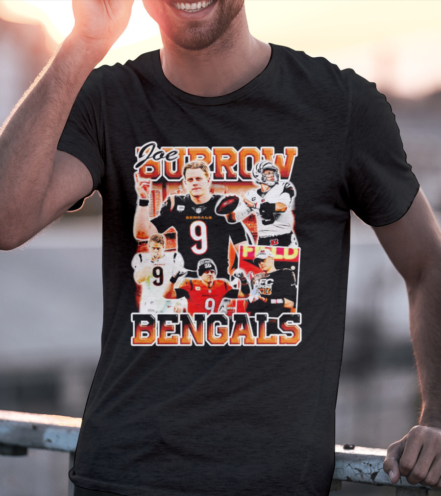 Joe Burrow Bengals Legends Number 9 Quarterback Cincinnati NFL Stars T-Shirt
