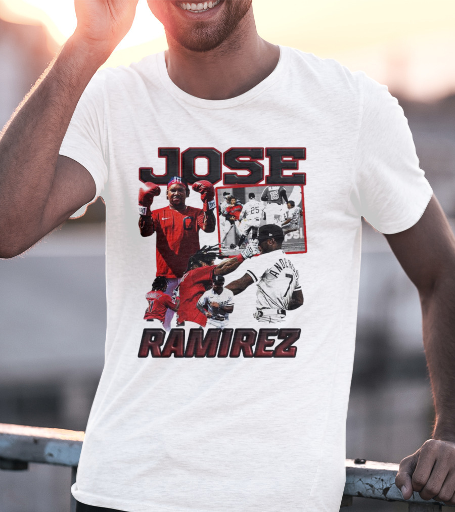 Jose Ramirez Cleveland Guardians Down Goes Anderson Boxing Moments T-Shirt
