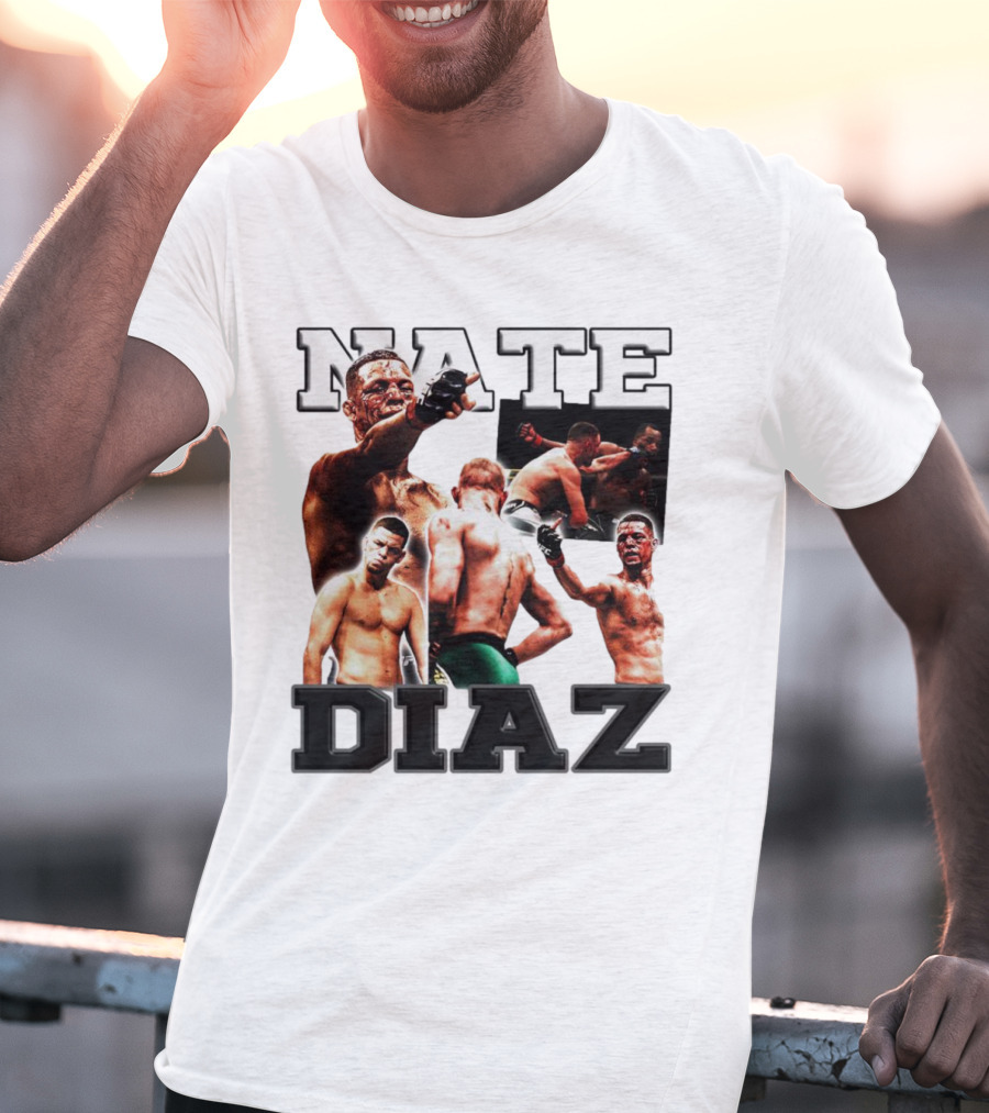 Nate Diaz MMA Fight Collage T-Shirt