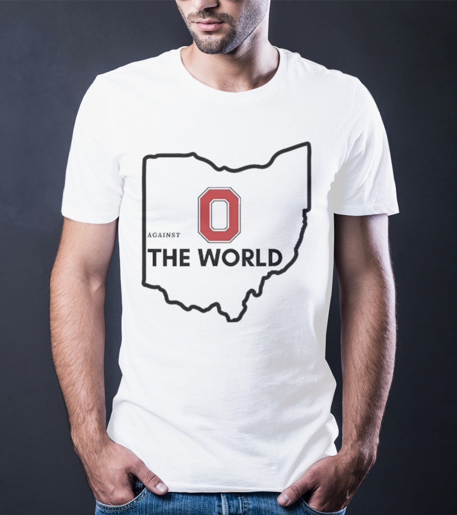 Ohio State Buckeye O Against The World Map Outline T-Shirt