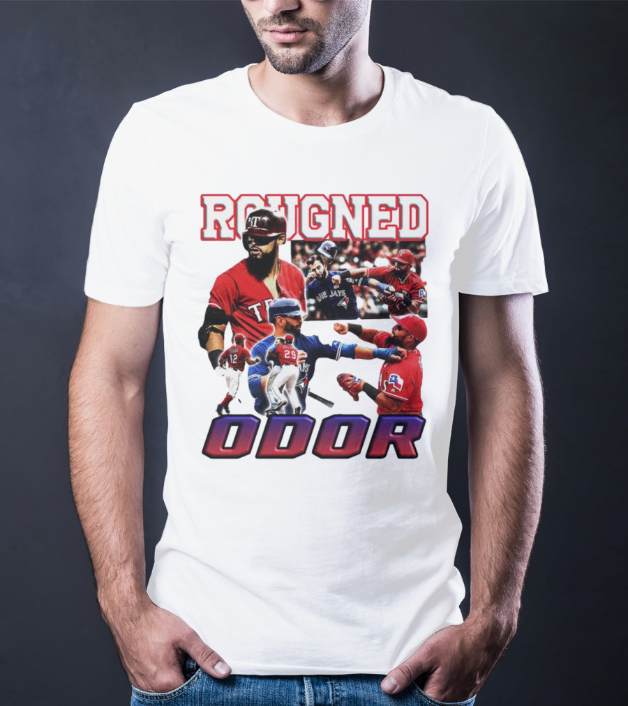 Rougned Odor Texas Blue Jays Brawl Action T-Shirt