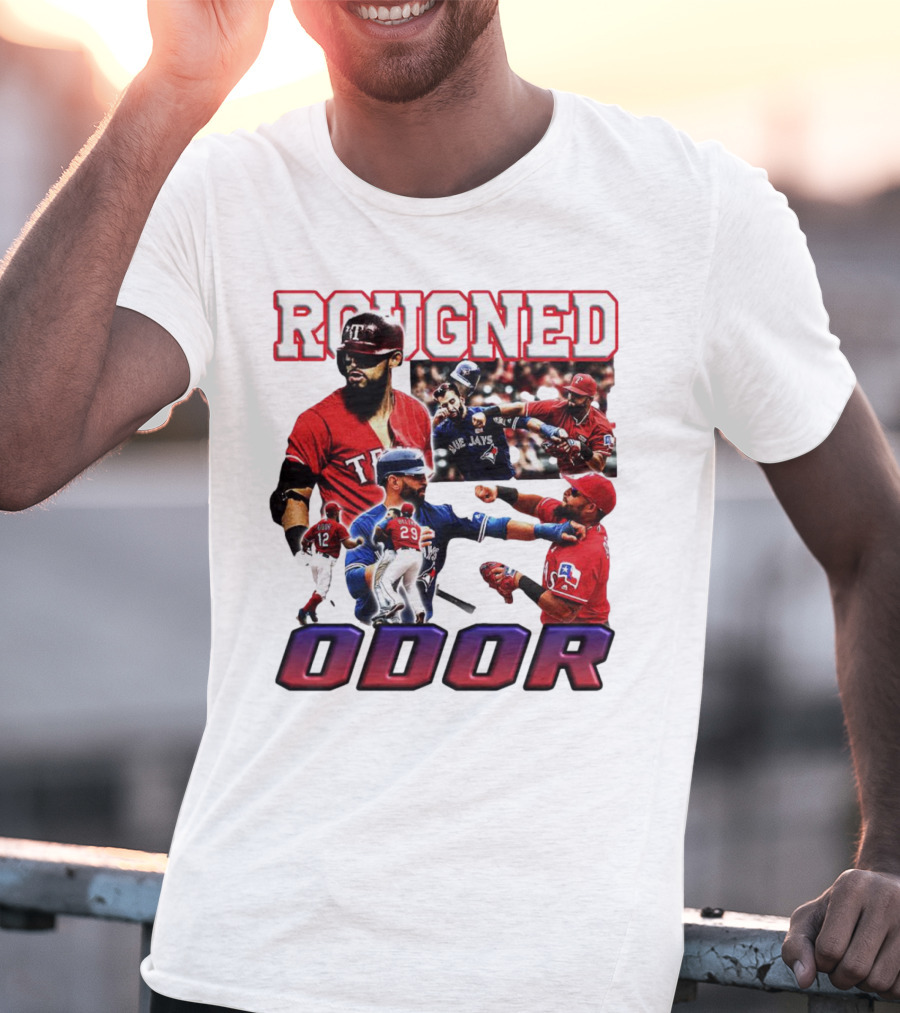 Rougned Odor Texas Blue Jays Brawl Action T-Shirt