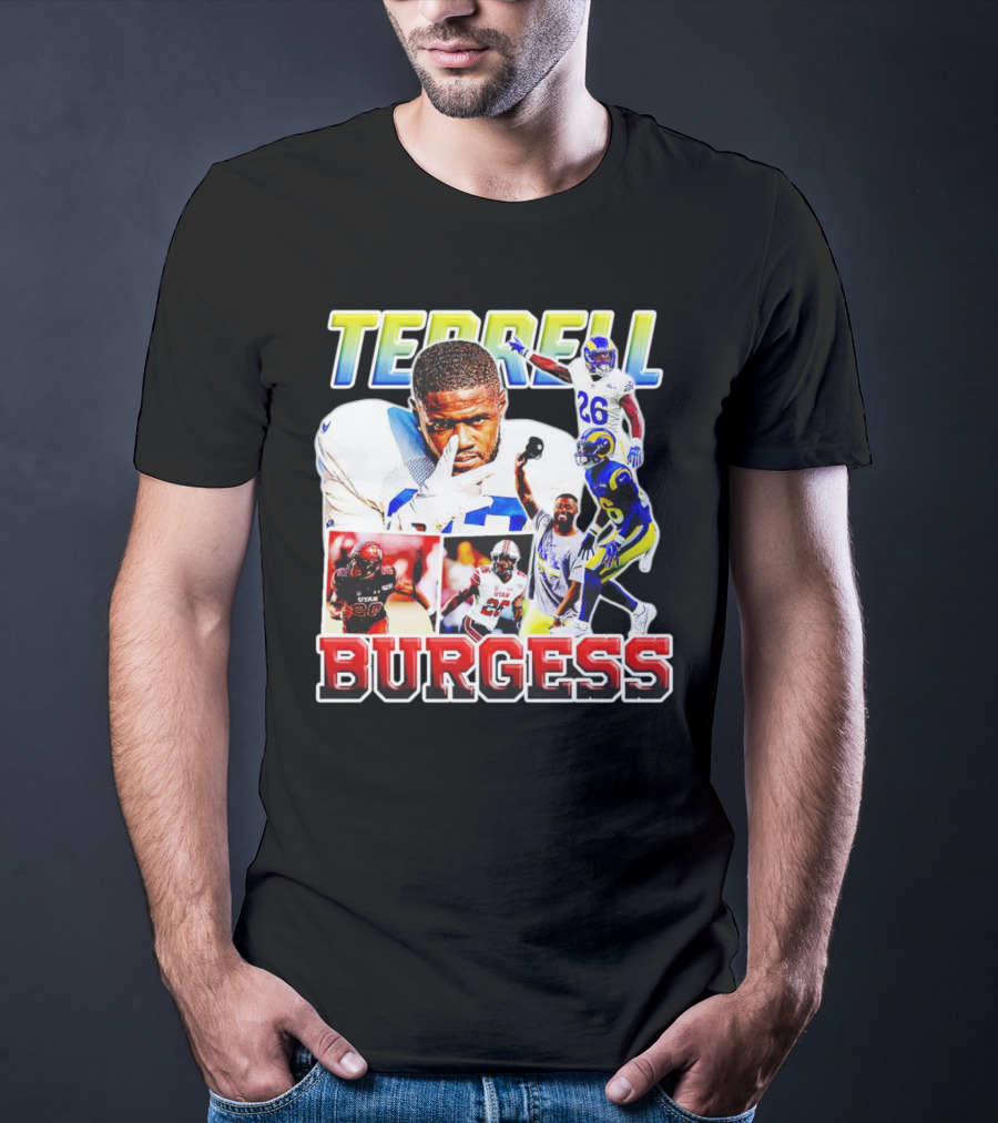 Terrell Burgess Los Angeles Rams Football Collage T-Shirt