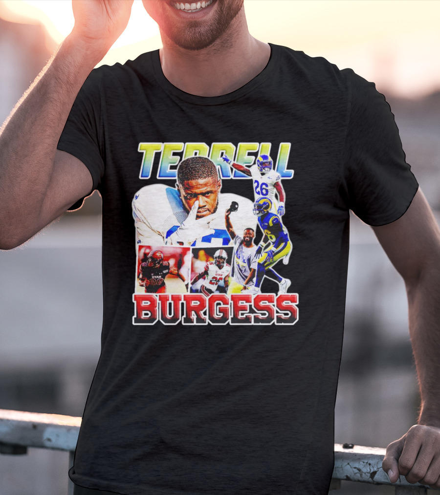 Terrell Burgess Los Angeles Rams Football Collage T-Shirt